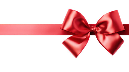 Beautiful ribbon and bow cut out from background.