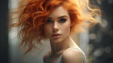 Fototapeta premium Fashion woman close-up portrait. Sensual and glamour lux female style. Cover magazine, wallpaper and poster design. Digital art concept