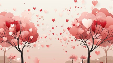 Fototapeta premium Valentines Day Party Flyer Illustration,Valentine Day Background, Background For Banner, HD