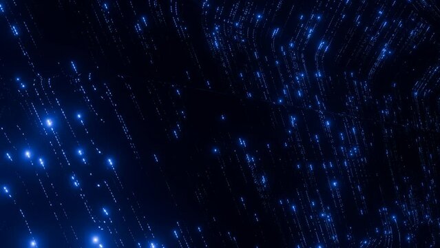Datentransfer, Matrix, Security, Internet, SSL, Verschl&uuml;sselung, Sicherheit, DSGVO, Internetleitung, Glasfaser, FTTH, Serverm bin&auml;r, blau, leuchten