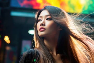 Asian Female Fashion Event Mist Setting Generative AI