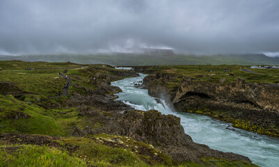 Godafoss Waterfall: a spectacular waterfall located in northeastern Iceland, Europe