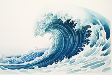 Abstract of Japanese waves picture - obrazy, fototapety, plakaty