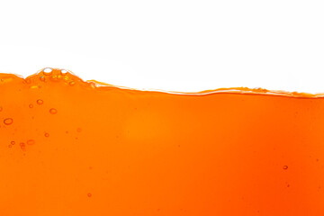 Orange juice isolated white background,orange juice texture on white background,Close up bright orange juice texture for health and nature waves 
