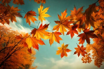 Falling Autumn Leavesz, beautiful veiw
