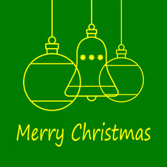Christmas decoration on green background. Vector icon - 681541810
