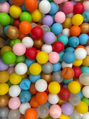 Colorful plastic balls for children to play with