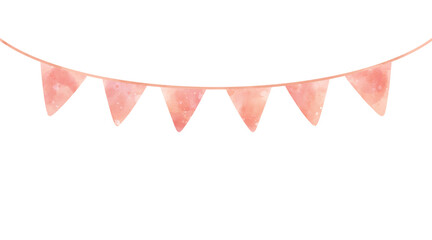 flag bunting Watercolor illustration carnival garland birthday new year baby shower party decoration banner colorful pennant
