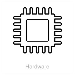 Hardware and cpu icon concept 