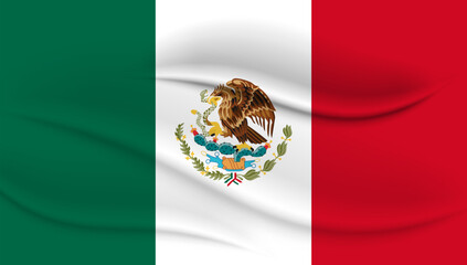 Flag of Mexico. Mexico flag. 3D illustration, vector