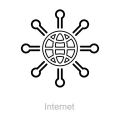 Internet and domain icon concept 