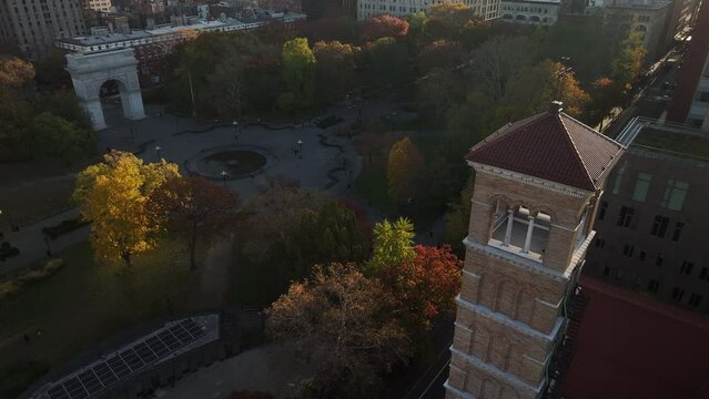 Washington Square Park on a fall morning