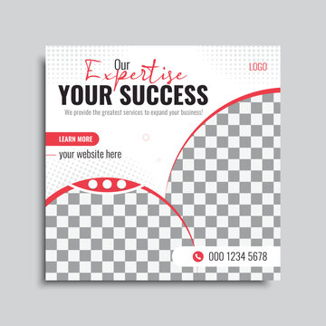 Minimal business social media post design template