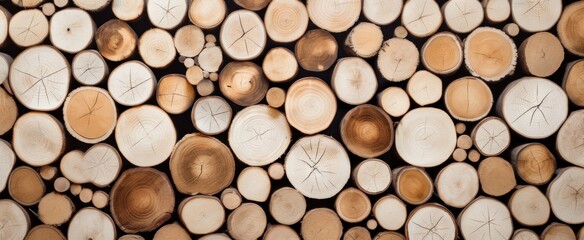 close up view of wooden logs wide background