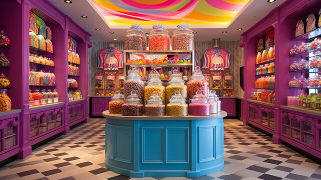 candy shop in the city