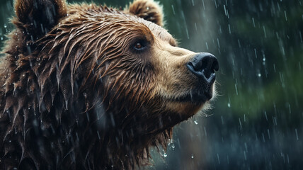 bear on a mountain river