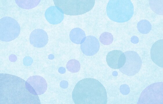 デジタルイラストで描いた水色の水玉模様の和紙の背景素材