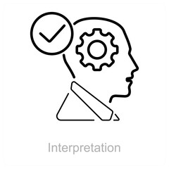 Interpretation and research icon concept