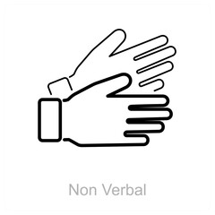 Non Verbal and hands icon concept