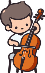 Boy play cello