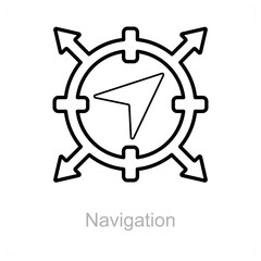 Navigation and map icon concept
