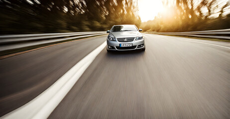 Obraz premium Dramatic motion blur of a car on the road