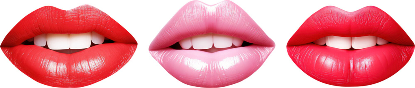 Set of lips transparent background PNG clipart 