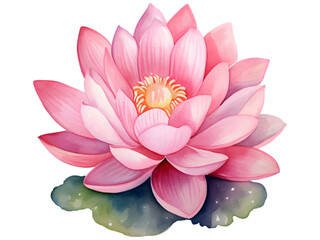 Watercolor Lotus Flower Illustrator Vector