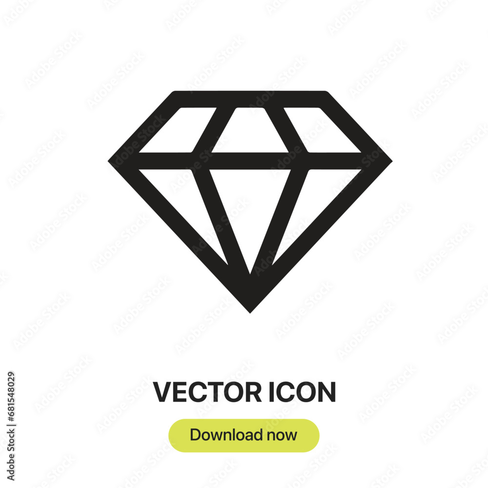 Aufkleber diamond icon vector. linear-style sign for mobile concept and web design. diamond symbol illustratio