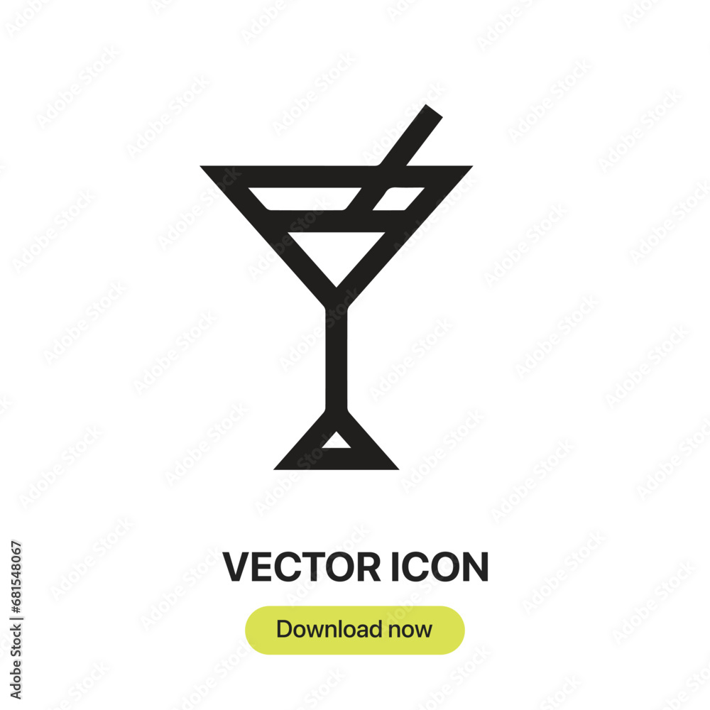 Aufkleber cocktail icon vector. linear-style sign for mobile concept and web design. cocktail symbol illustrat