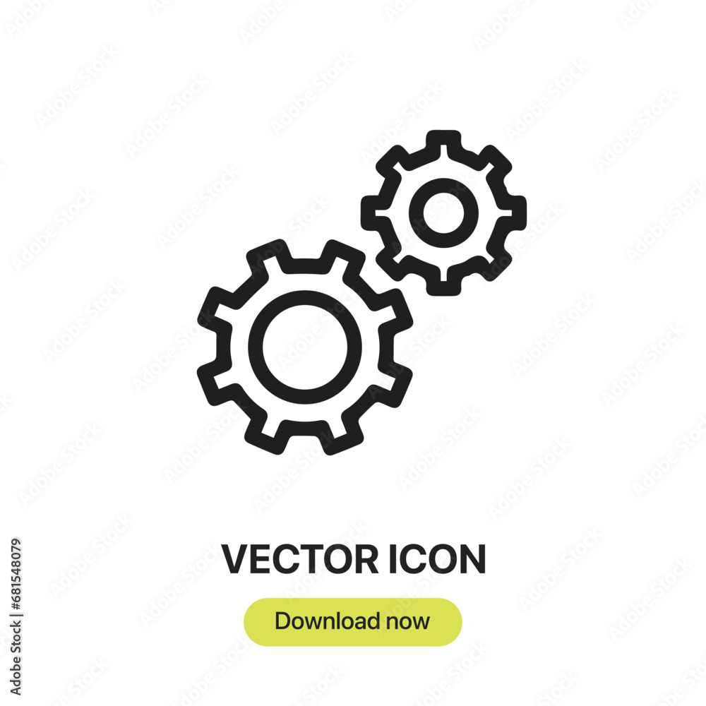 Leinwandbilder settings icon vector. linear-style sign for mobile concept and web design. settings symbol illustrat