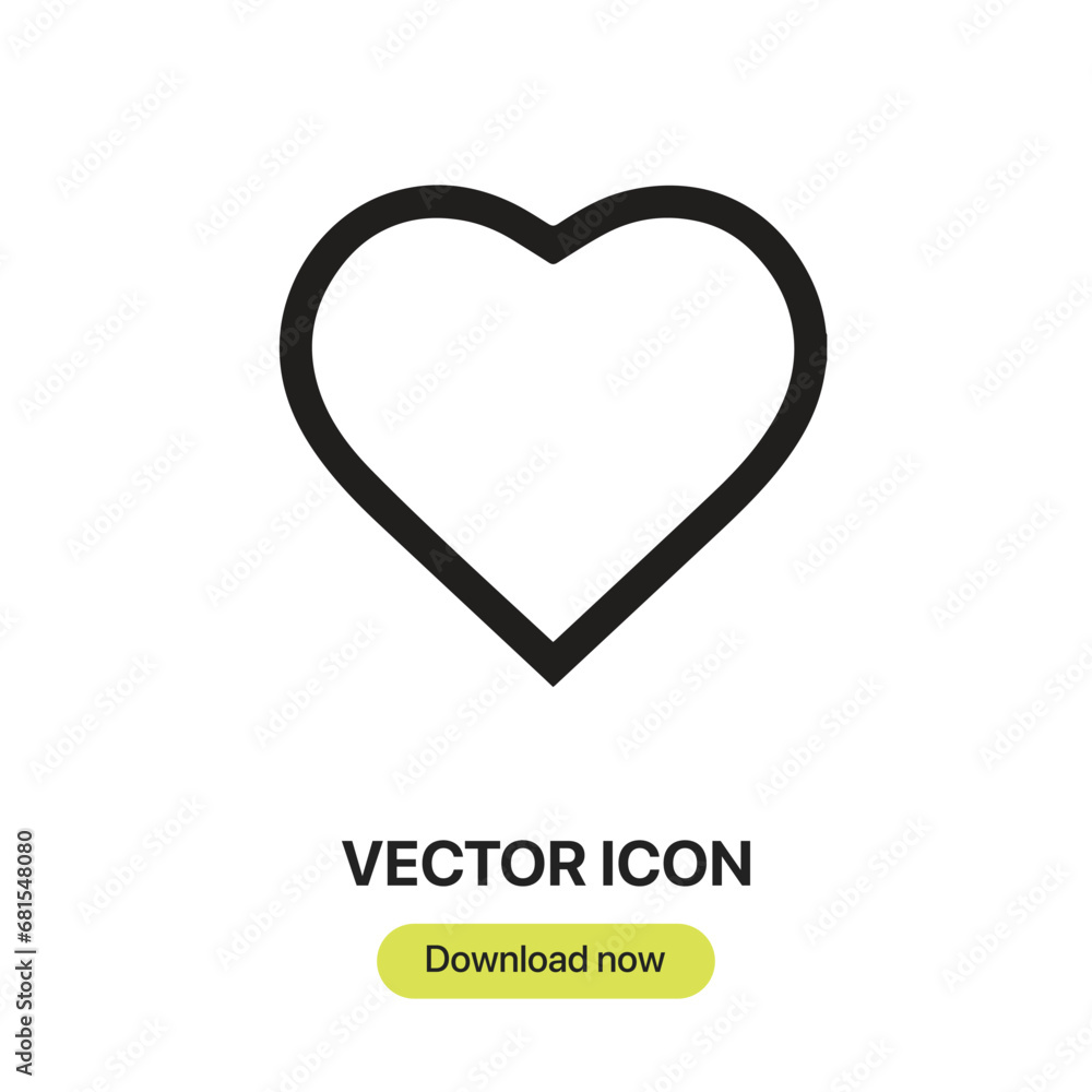 Poster heart icon vector. linear-style sign for mobile concept and web design. heart symbol illustration. p