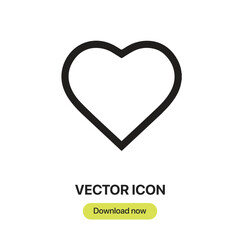 Heart icon vector. Linear-style sign for mobile concept and web design. Heart symbol illustration. Pixel vector graphics - Vector.	
