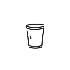 Hand drawn vector abstract graphic doodle minimalistic line illustrations collection with brewing coffee,preparing coffee drink. Coffee vector drawing icon.Simple coffee paper cup icon design concept.