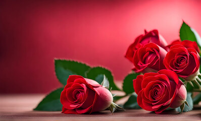 Romantic red roses for a heartfelt Valentine's Day card