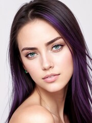 Fototapeta premium Portrait of a beautiful European girl. Generative AI