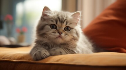 a cute cat photo realistic.Generative AI