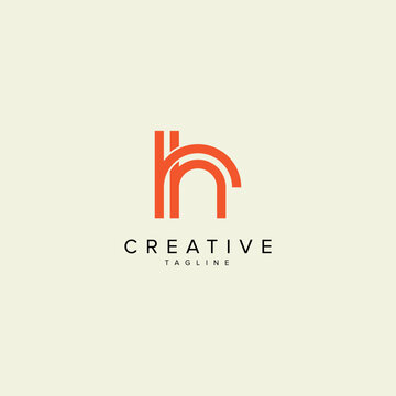 Alphabet RH HR letter modern monogram style logo vector template.