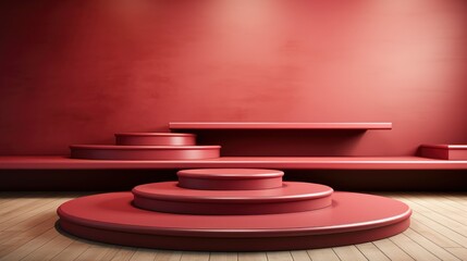 Red Podium Display Background Products Day,Valentine Day Background, Background For Banner, HD