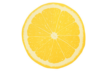 Lemon slice illustration isolated on transparent background