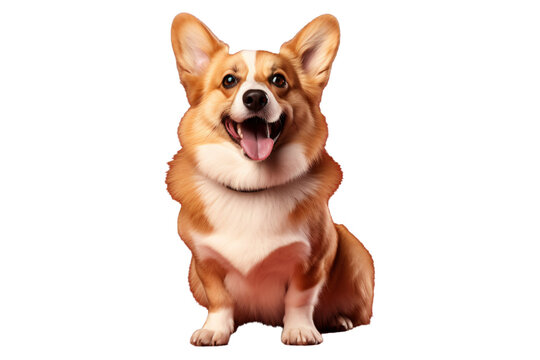 chihua dog standing open mouth on white background