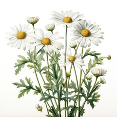 chamomile detailed watercolor painting fruit vegetable clipart botanical realistic illustration