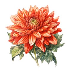 dahlia detailed watercolor painting fruit vegetable clipart botanical realistic illustration