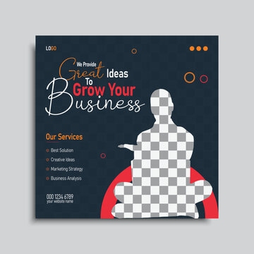 Simple and clean business promotion social media post design template
