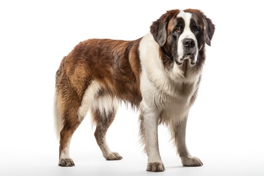 St. Bernard cute dog isolated on white background