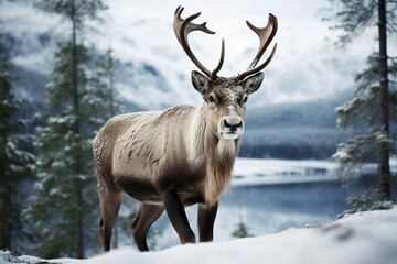 Reindeer in the spring embodying renewal and nature's seasonal beauty