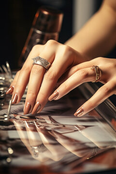 manicurist doing nails. generative ai.