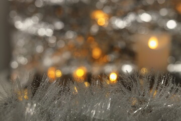 yellow and gold abstract background and bokeh for New Year's Eve, reflection, Christmas, New Year's...