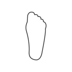 Flat foot footprint line icon