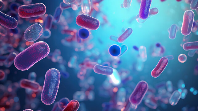 Computer-Generated Image of Bacteria. Generative Ai